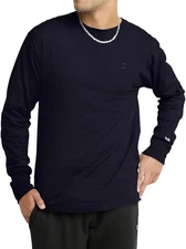 Champion Men's Long Sleeve T-shirt, Classic T-shirt for Men Medium, Black 