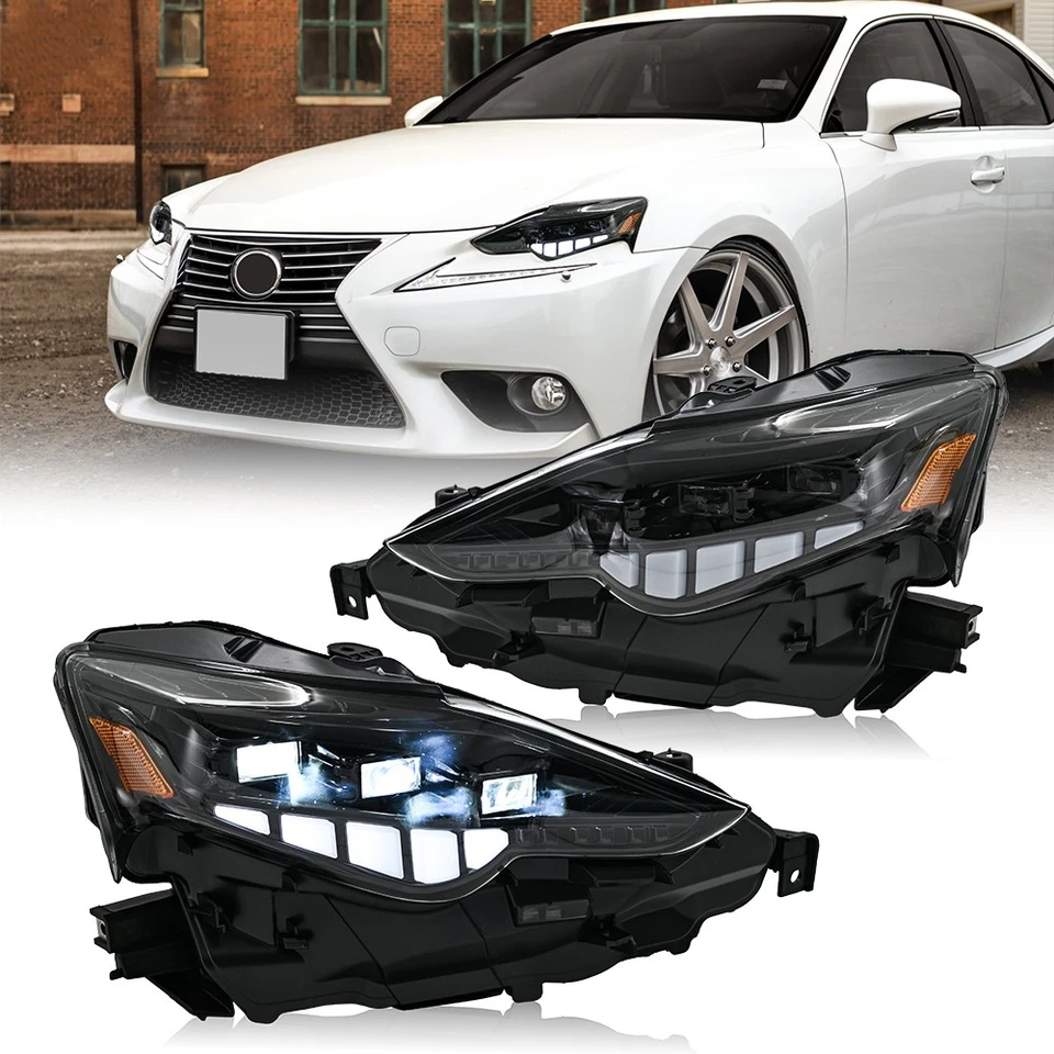 LED Headlight For Lexus IS250 300 350 IS200t 2013-2016 Head Lamp Assembly LH+RH - Image 2 of 4