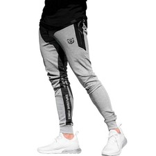 Men's Gym Jogger Track Pants Casual Slim Fit Tapered Athletic Workout Trainin...