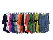 New Italian Ladies Quirky 2 Piece Crochet Lagenlook Casual Summer Top Tunic