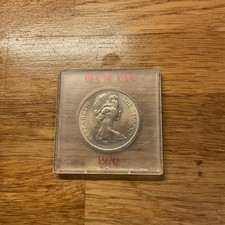 Isle of Man One Crown 1970 Elizabeth II Manx Cat Coin.
