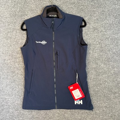 Helly Hansen Vest Mens Small Blue Full Zip Up Regular Turning Point Logo NEW