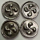 (ONE) 1/4 T.oz. Cast & Stamped Antiqued Basque Lauburu Cross .999 Silver Round