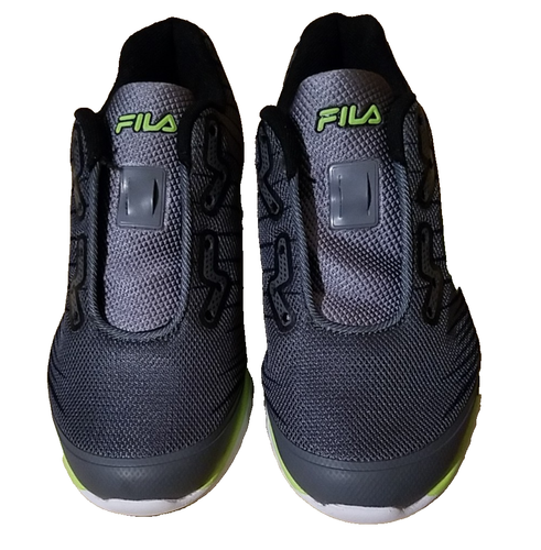 NEW KID'S UNISEX SNEAKER SIZE 1 GRAY AND NEON GREEN 3RM01400-056 NO LACES NWOT - Picture 3 of 6