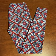 LuLaRoe OS Leggings, Red, White,  Blue Stars, Independence Day, 4th Of July