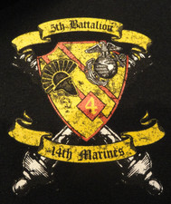 DISCONTINUED 5TH BATTALION 14TH MARINES USMC KING OF BATTLE UNIT HOODIE MEDIUM