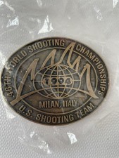 US Shooting Team Belt Buckle Milan Italy 1994 46th World Shooting Championship