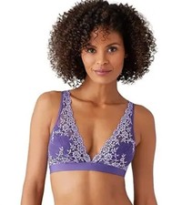 Image of NEW Wacoal 40 Embrace Lace Soft Cup Non-Wire Bra 852191 Purple 117698