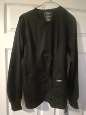 Cherokee Workwear Scrub Snap Front Warm Up Jacket WW310 Black XS NWT