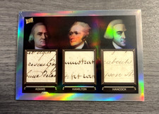 SAMUEL ADAMS, ALEXANDER HAMILTON, JOHN HANCOCK TRIPLE HANDWRITING RELIC!!