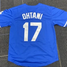 DODGERS JERSEY SHIRT #17 OHTANi KIDS ’ SIZE 14/16 In blue *BRAND NEW*