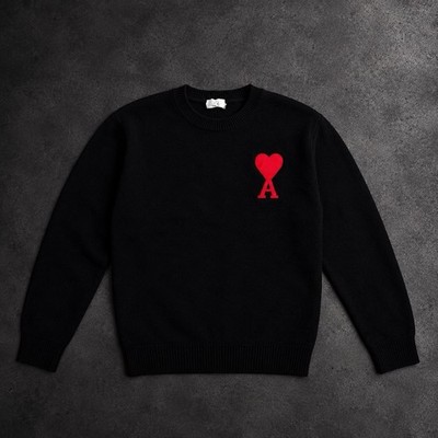 Ami Paris Pullover Schwarz Rot Größe L