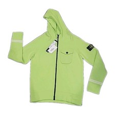 Stone Island Knit Zip Up Hoodie Wool Blend Lime Sz Med NWT