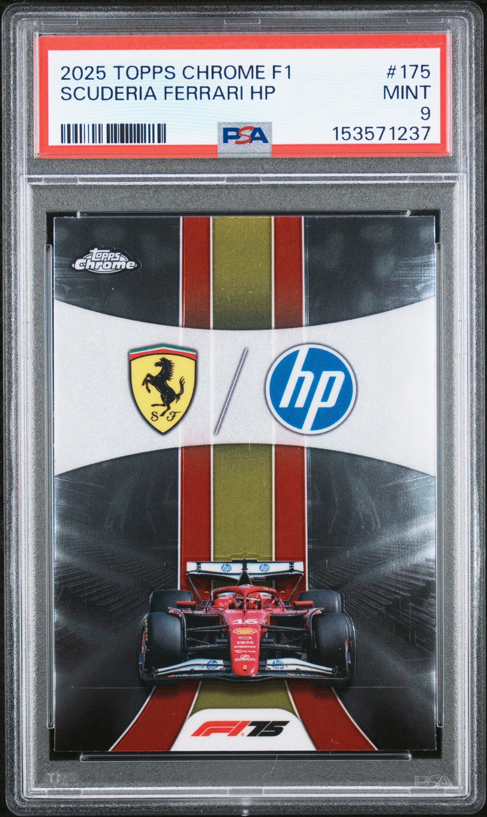 2025 TOPPS CHROME FORMULA 1 #175 SCUDERIA FERRARI HP PSA 9 view 1