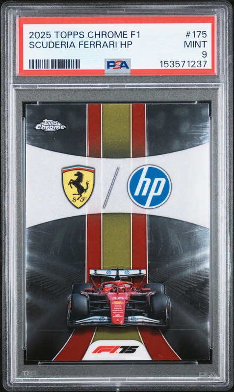 2025 TOPPS CHROME FORMULA 1 #175 SCUDERIA FERRARI HP PSA 9