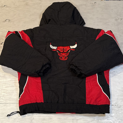 Vintage 90s NBA Starter Chicago Bulls 1/2 Zip Pullover Hooded