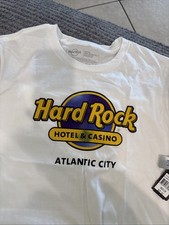 T-shirt blanc manches courtes Hard Rock Hotel & Casino Atlantic City taille M neuf avec étiquette