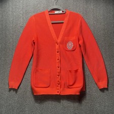 Vintage James Kenrob by Dalton Orange Red Cardigan Sweater Woman's Size Medium