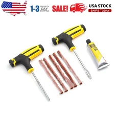 Car Tubeless Tyre Tire Puncture Repair Plug Repair Kits Needle Patch Fix Tools R