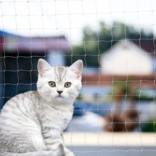Cat Anti-Fall Fence Net - Transparent Nylon Pet Mesh Fence for Balcony, Windo...