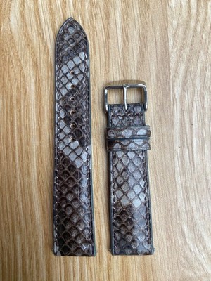 Size 22mm/18mm, Leather/Skin Snake Watch Strap Band Gray, Custom Strap.