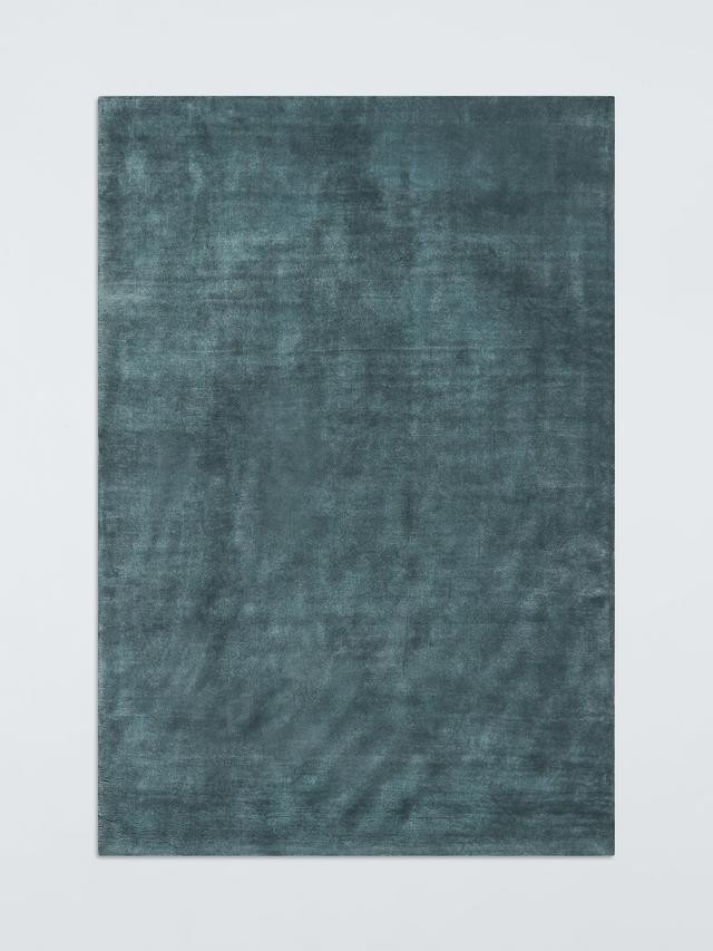 John Lewis Luxury Deep Pile Pure Wool Rug - Blue - L240 x W170cm (Marks/Debris)