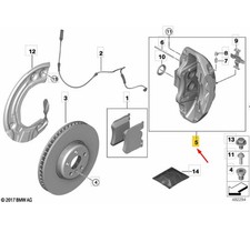 BMW 4 Gran Coupe G26 Bremssattel vorne rechts, blau, 34108844342, neues Original