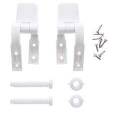 Universal White Plastic Toilet Seat Hinges with Bolts Screw and Nuts for Toil...