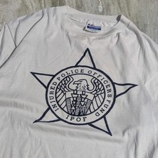 👀RARE Vintage IPOF Injured Police Officers Fund T-Shirt Hanes Fifty-Fifty Large