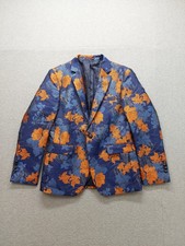 Men Jacket 40 Multicolor Floral Print Slim Fit Blazer Cocktail Prom Party Fancy