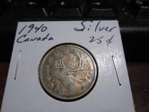 Canada 1942 - 25 Cent Quarter Canadian Coin - 80% Silver