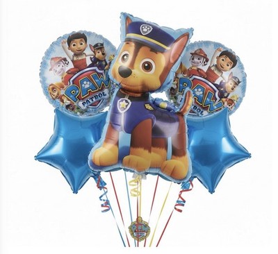 Paw Patrol Chase Folienballons 5er Set Party Deko 32,3/18 Zoll