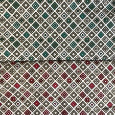 TWO NWT Vintage MCM Avondale Cotton Flannel Fabric Print Retro Sample 2 Yard 46"
