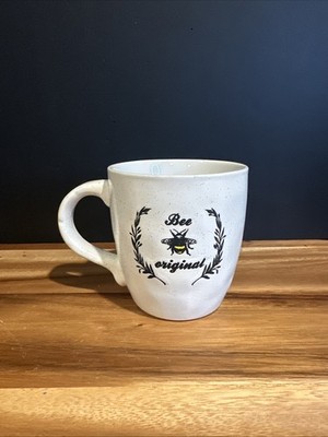 BEE NICE And Bee Original COFFEE MUG TEA CUP Etched Mug Organic Speckle