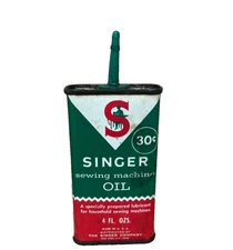 Vintage Singer Sewing Machine Oil Tin No Bar Code 30 Cents