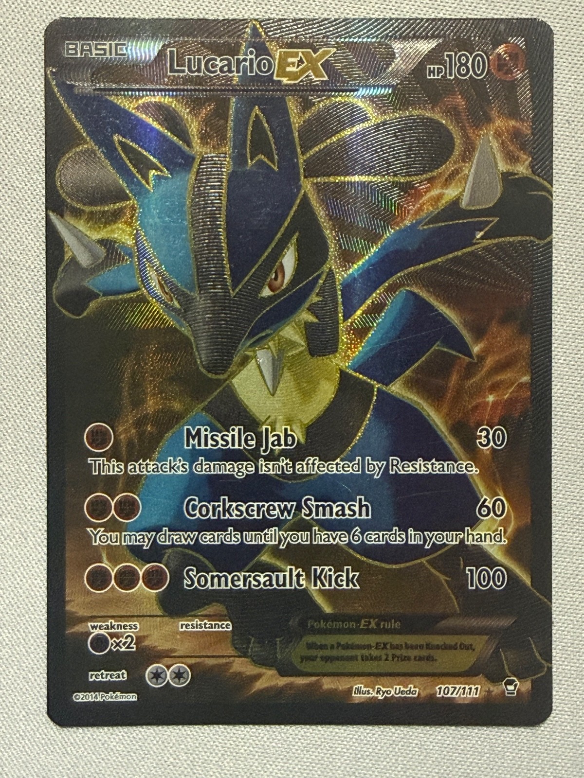 Lucario EX Holo Ultra Rare 107/111 XY - Furious Fists English NM