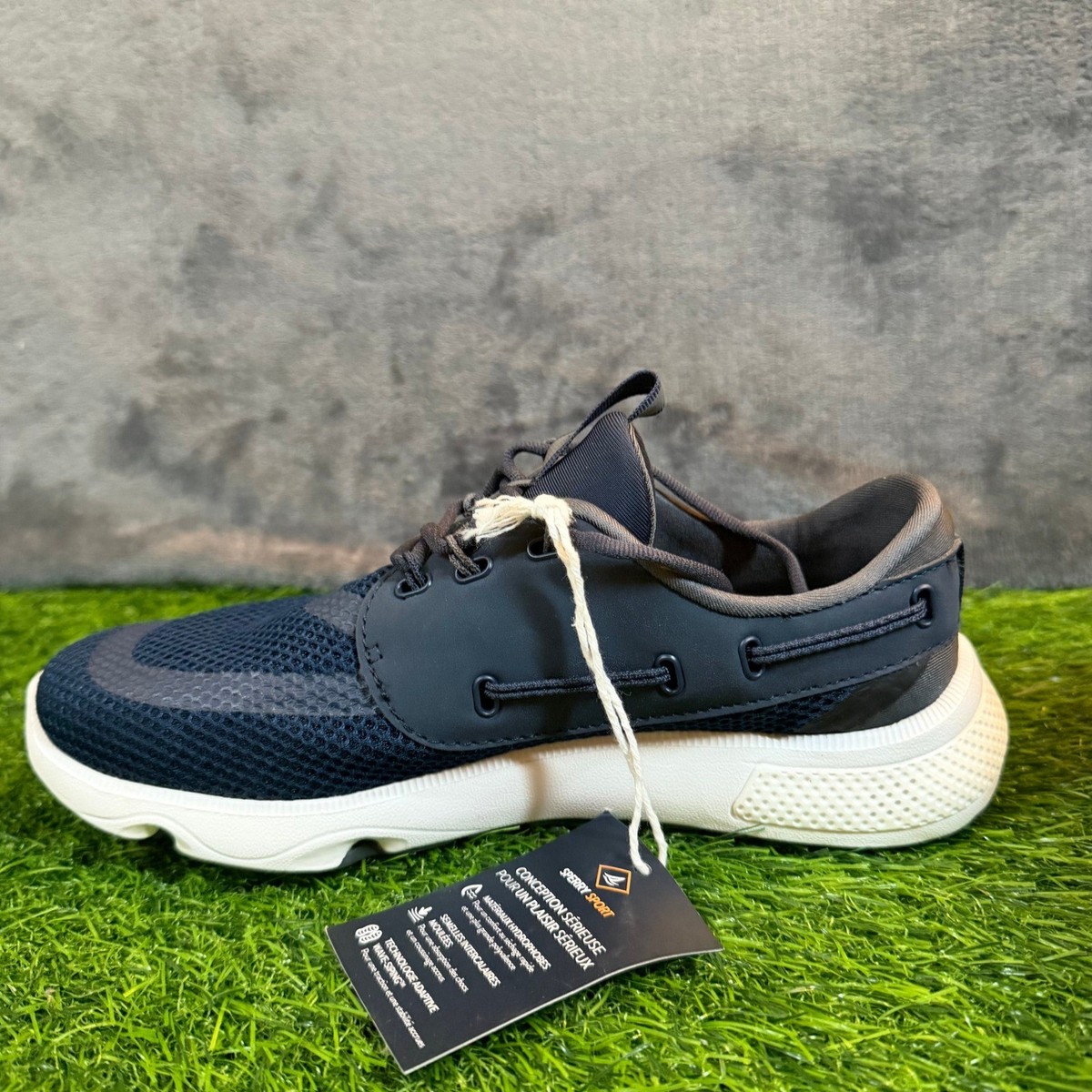 まーさ Sperry Seaas 3-Eye Boat Shoe Womens Size 7 Navy Mesh Nautical