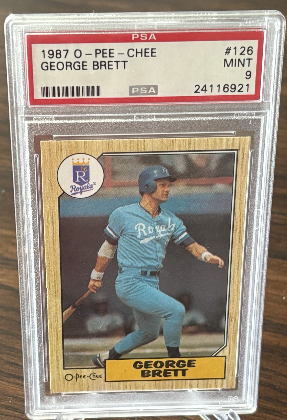 1987 O-PEE-CHEE #126 GEORGE BRETT ROYALS HOF PSA 9