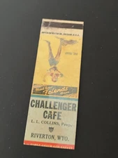 Vintage Wyoming Girlie Matchbook “Challenger Cafe - LL Collins” Riverton