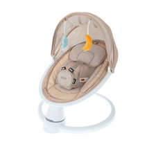 Remote-Controlled Baby Swing with Canopy  Soothing Sounds - Tan