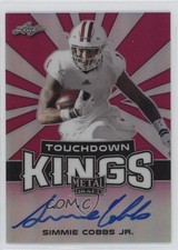 2018 Leaf Metal Draft Touchdown Kings Pink 3/10 Simmie Cobbs Jr Auto 0y9k
