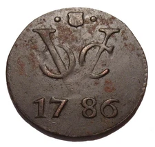  1786 Colonial Coins Highgrade Copper VOC 1 DUIT