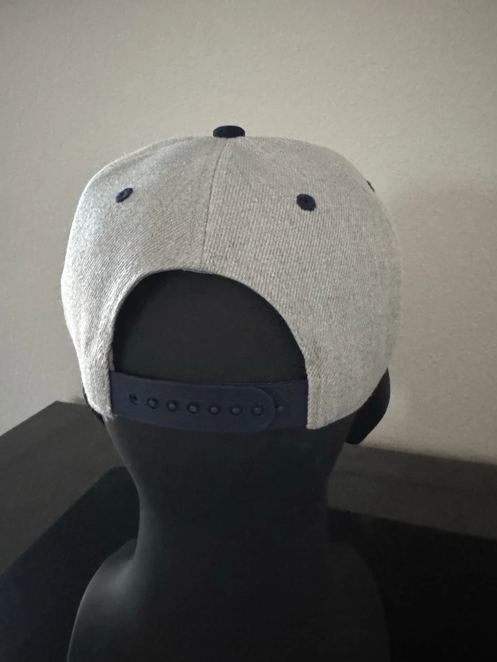 DETROIT TIGERS Retro Throwback 1984 Logo Heather Gray & Blue Snapback Hat NEW ⚾️ - Image 4 of 4