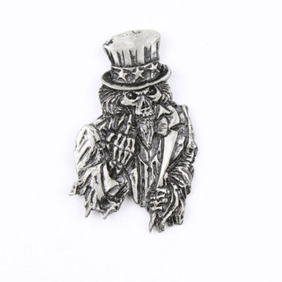 Biker Chopper Uncle Sam Skull Skelett Fuck You Pin Anstecker Anstecknadel Badge