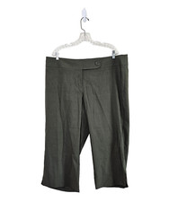 NWT Lane Bryant Women's 20 40x23in Olive Green Crop Capri Pants Wt Zip Buttons