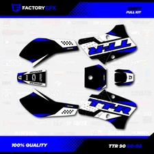 Black White Blue Shift Racing Graphics Kit fits 00-08 YAMAHA TTR90 TTR 90 decal