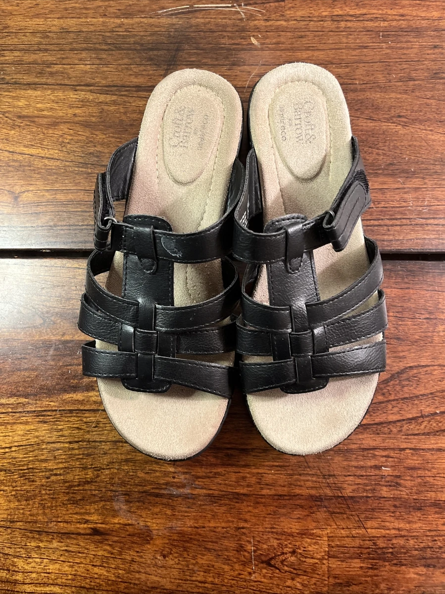 Croft Barrow Women s Ortholite Slip On Sandals Black Size 9 Wide