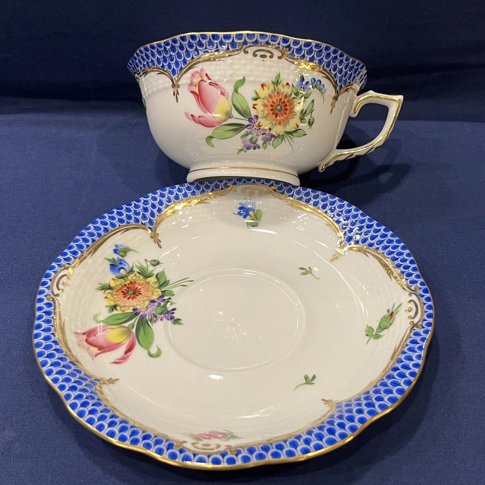 Herend Printemps Cup & Saucer - Thumbnail 4