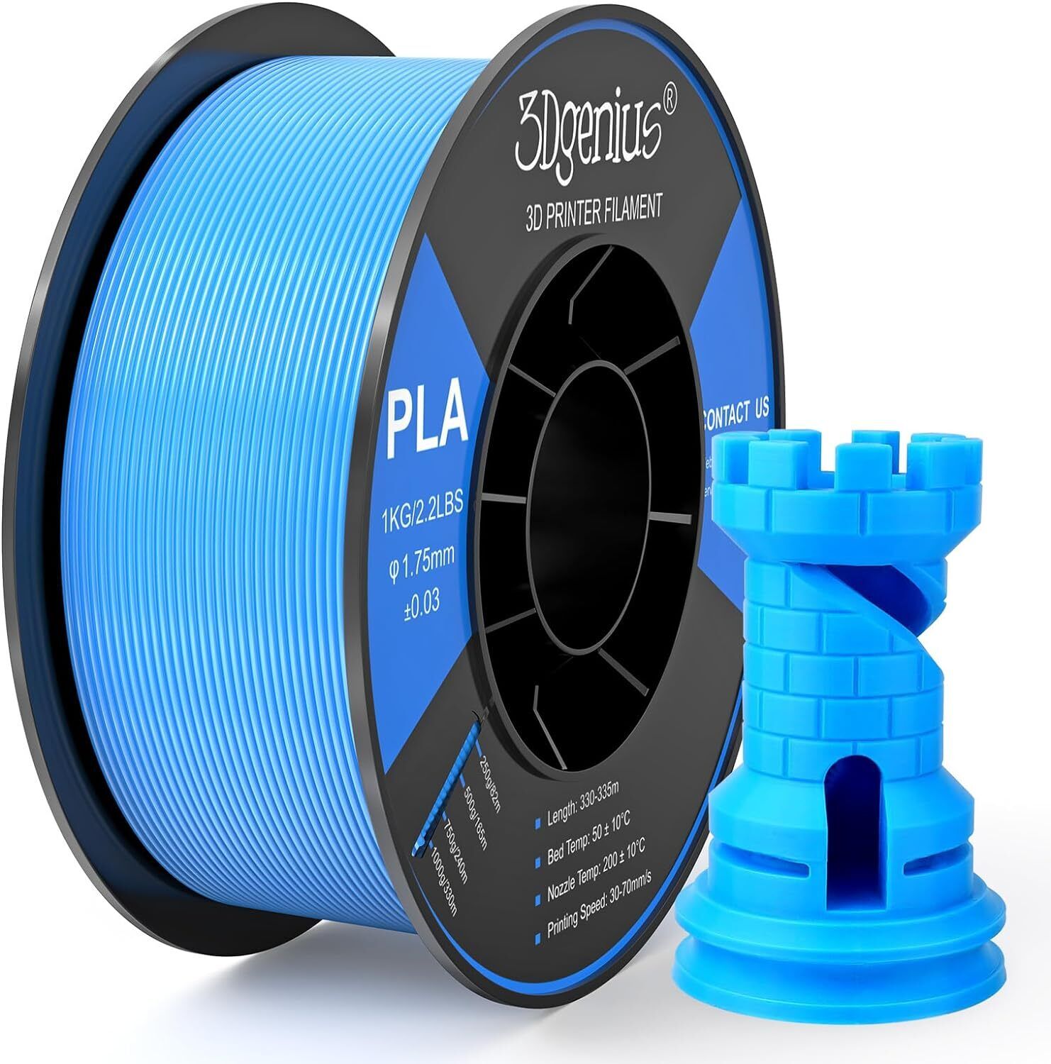 3D Printer Supplies PLA Filament 1.75mm x 330m PLA Filament 3D Printing  Material for 3D Printers - Sky Blue Wholesale