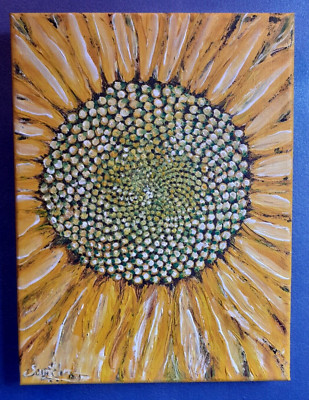 Original Acryl Gemälde auf Leinwand, Sonnenblumenkunst, Geschenk, Wanddeko, Blumen